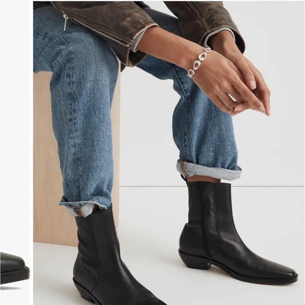 Madewell The Idris Ankle Boot Size 8 Black